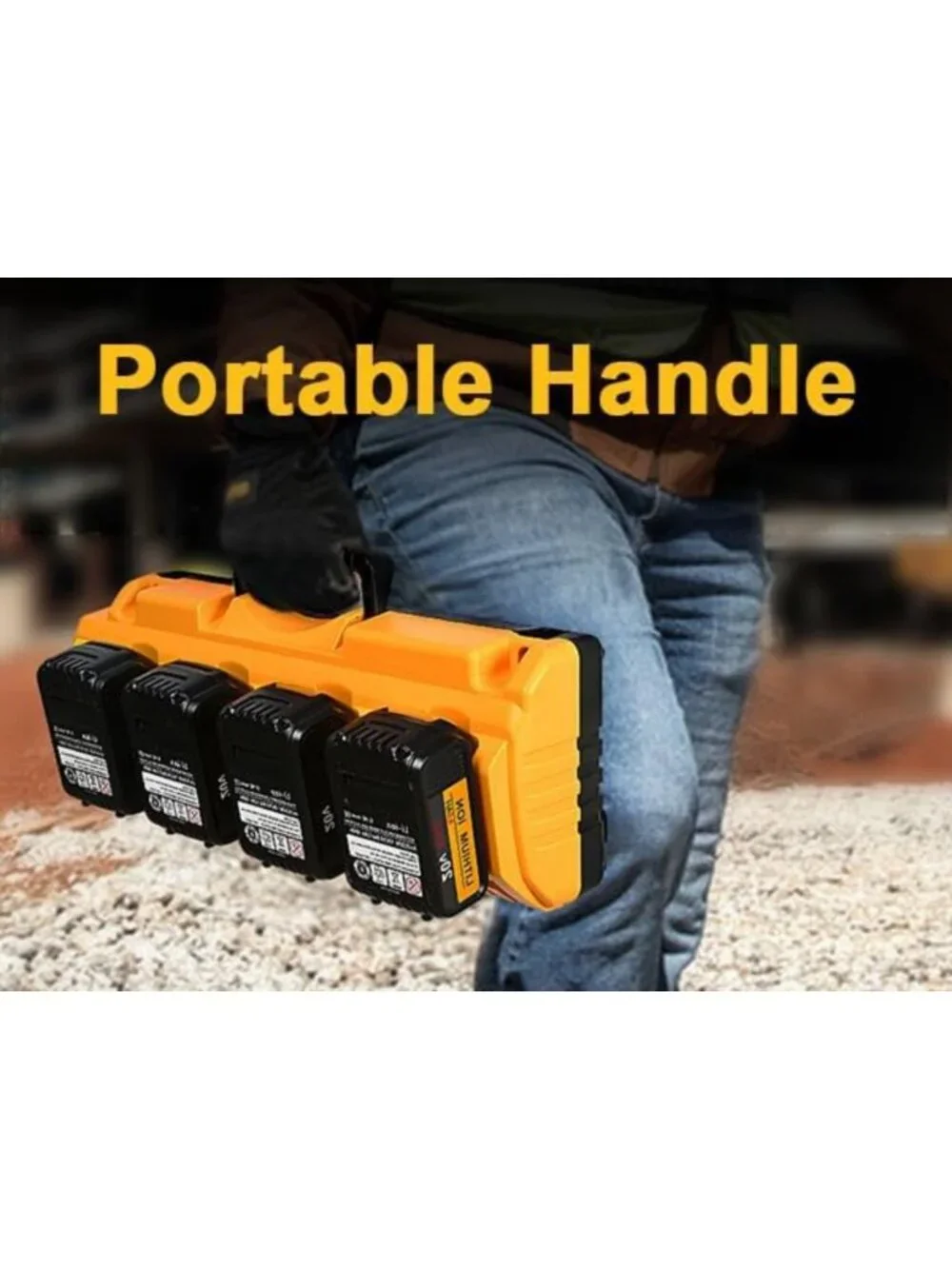 20V MAX Battery Charger Station - 4 Port Multi Charger with 2 USB Ports